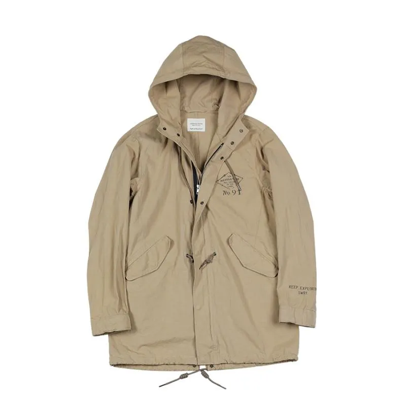 Men's Spring Long Cotton Windbreaker