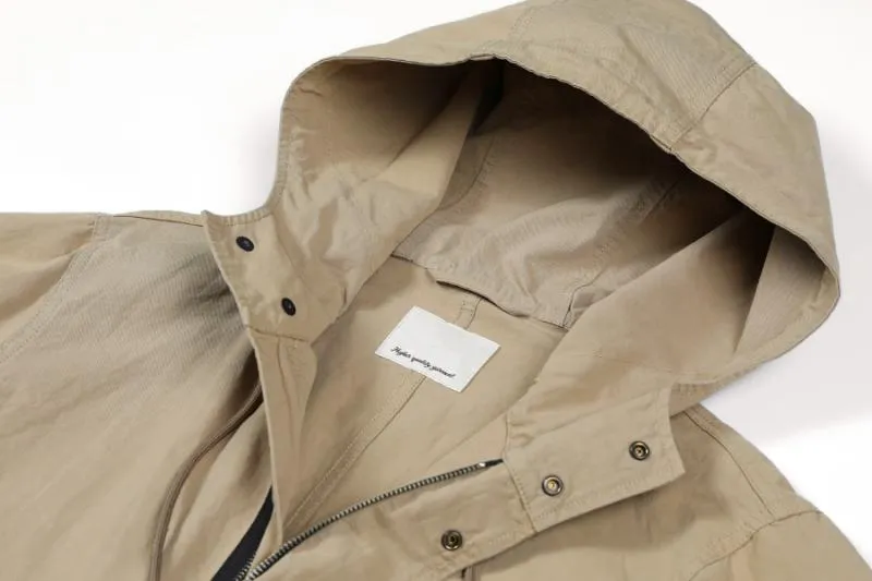 Men's Spring Long Cotton Windbreaker