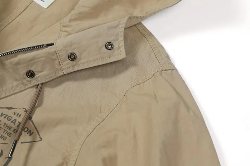 Men's Spring Long Cotton Windbreaker