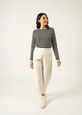 Meridame striped sailor shirt - regular fit, in thick cotton (NOIR/ECRU)
