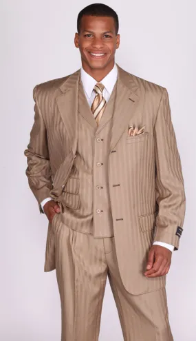 Milano Moda 5267V-TAN Mens Suit