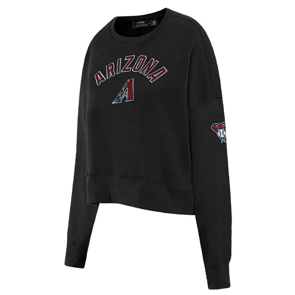 MLB ARIZONA DIAMONDBACKS CLASSIC WOMEN'S FLC CREWNECK (BLACK)