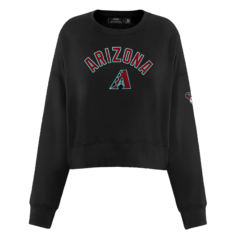 MLB ARIZONA DIAMONDBACKS CLASSIC WOMEN'S FLC CREWNECK (BLACK)