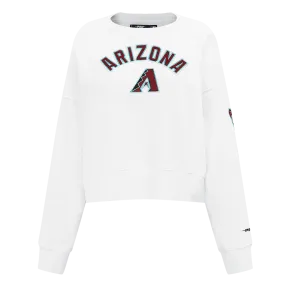 MLB ARIZONA DIAMONDBACKS CLASSIC WOMEN'S FLC CREWNECK (WHITE)