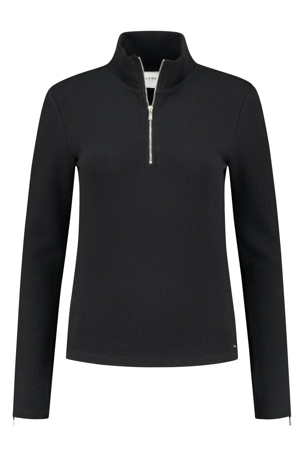 Moon structured long-sleeve top - Black