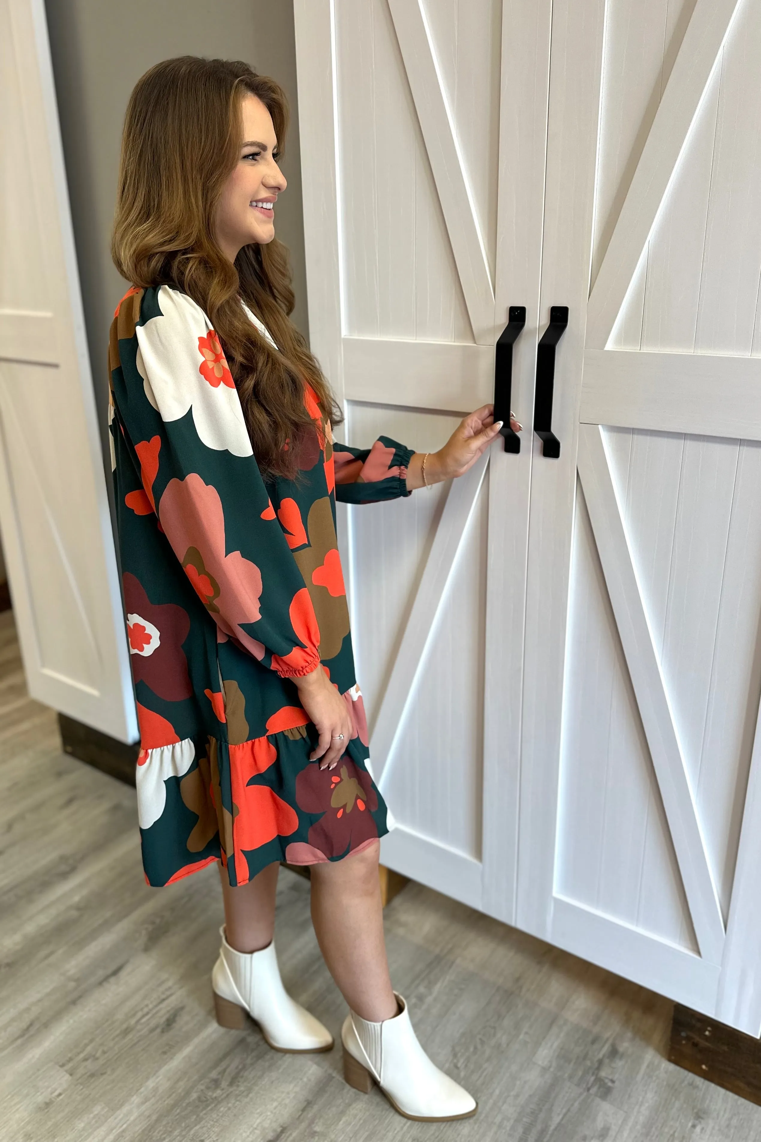 NALA Floral Green Dress