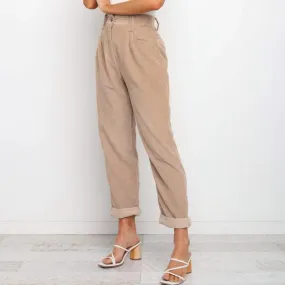 Pocket Cropped Straight Pants