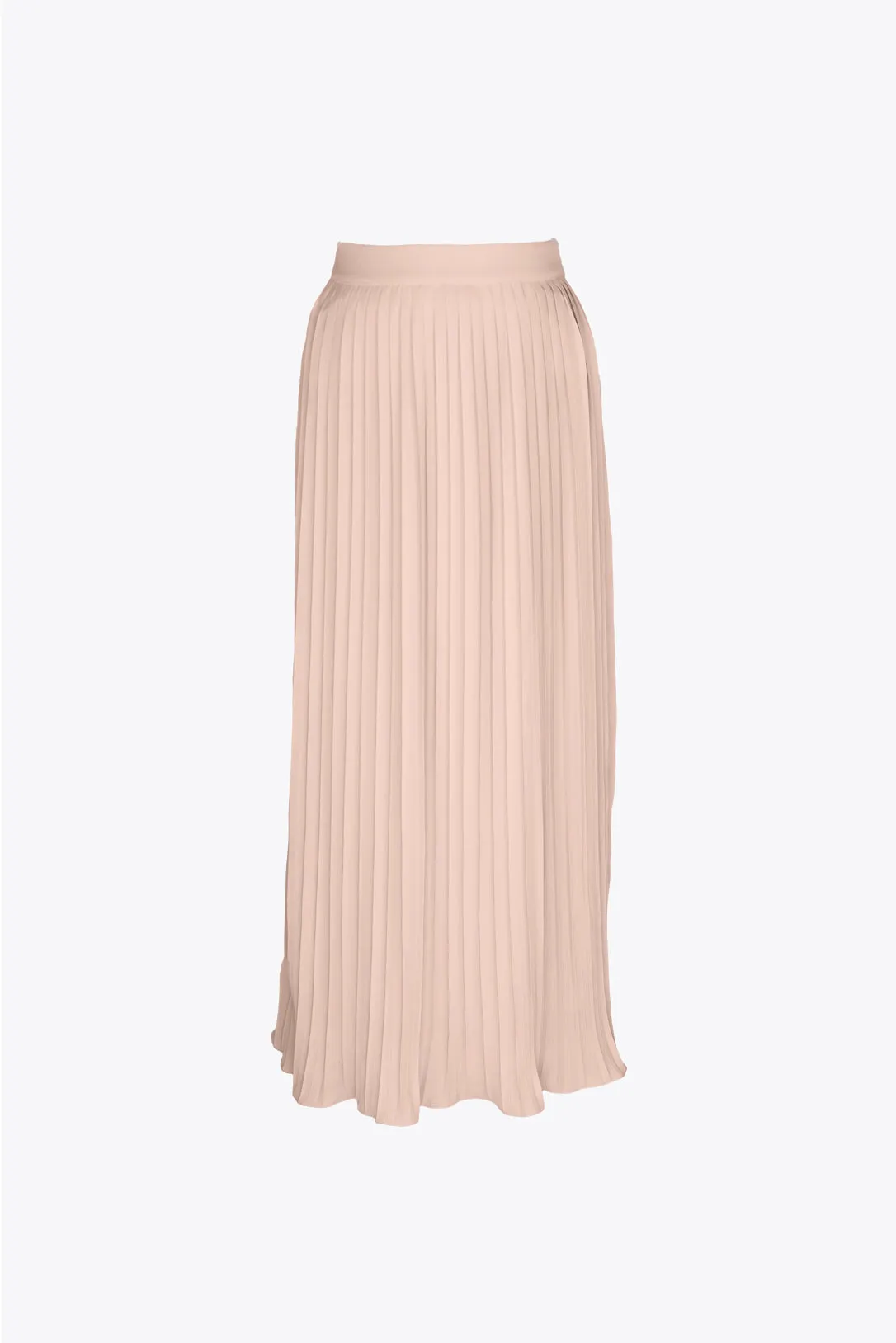 powder peach pleated dareth skirt with detachable crafted belt