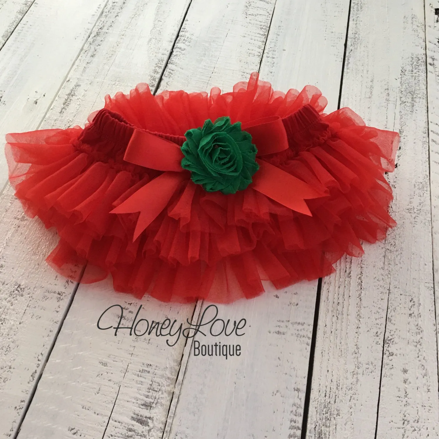 Red/Green Embellished tutu skirt bloomers and Gold/Silver glitter headband