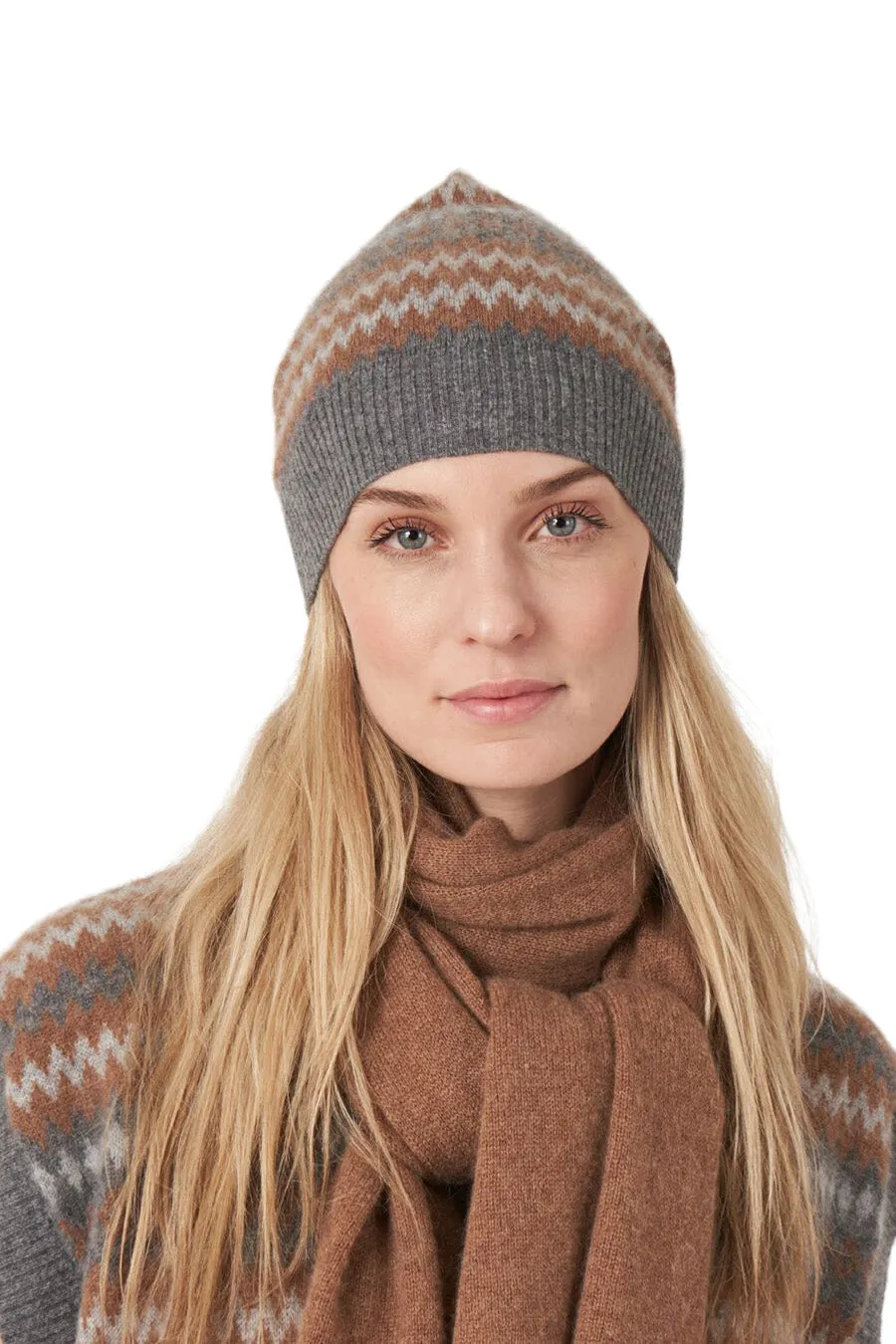 Repeat Cashmere Fair Isle Beanie