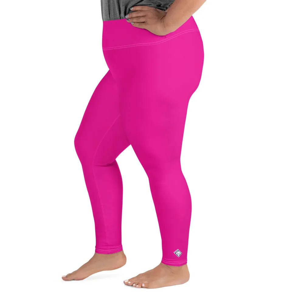 Sculpt and Stretch: Plus Size Solid Color Yoga Pants for Her - Hollywood Cerise
