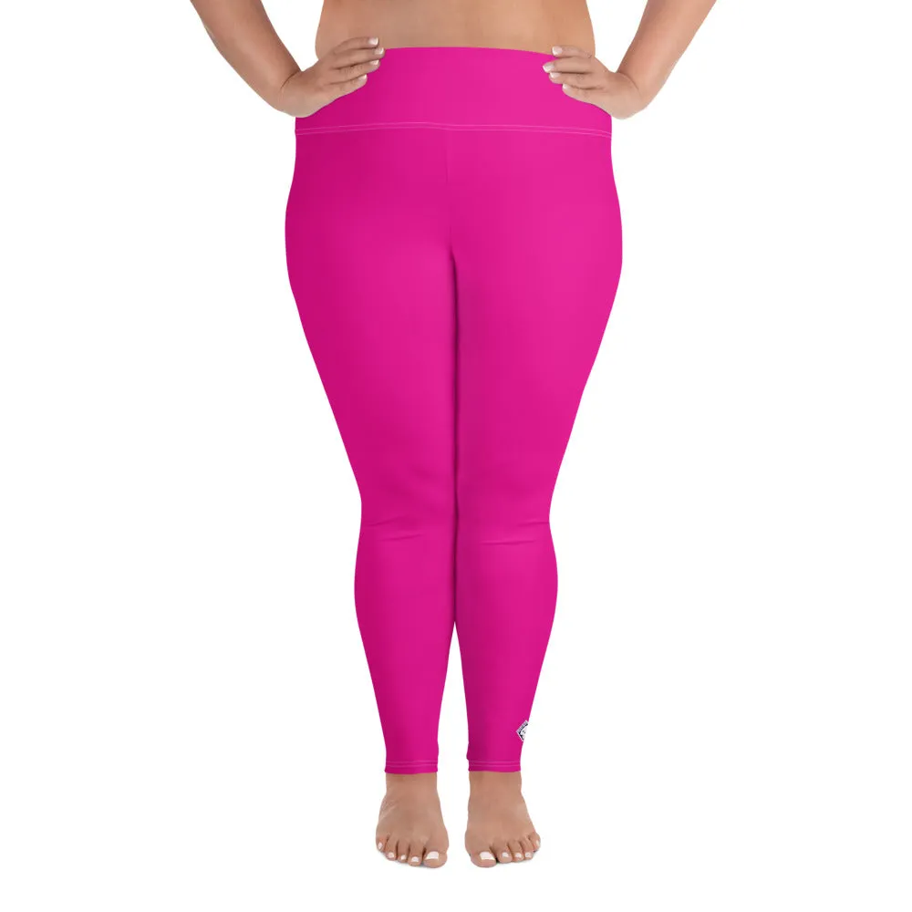 Sculpt and Stretch: Plus Size Solid Color Yoga Pants for Her - Hollywood Cerise