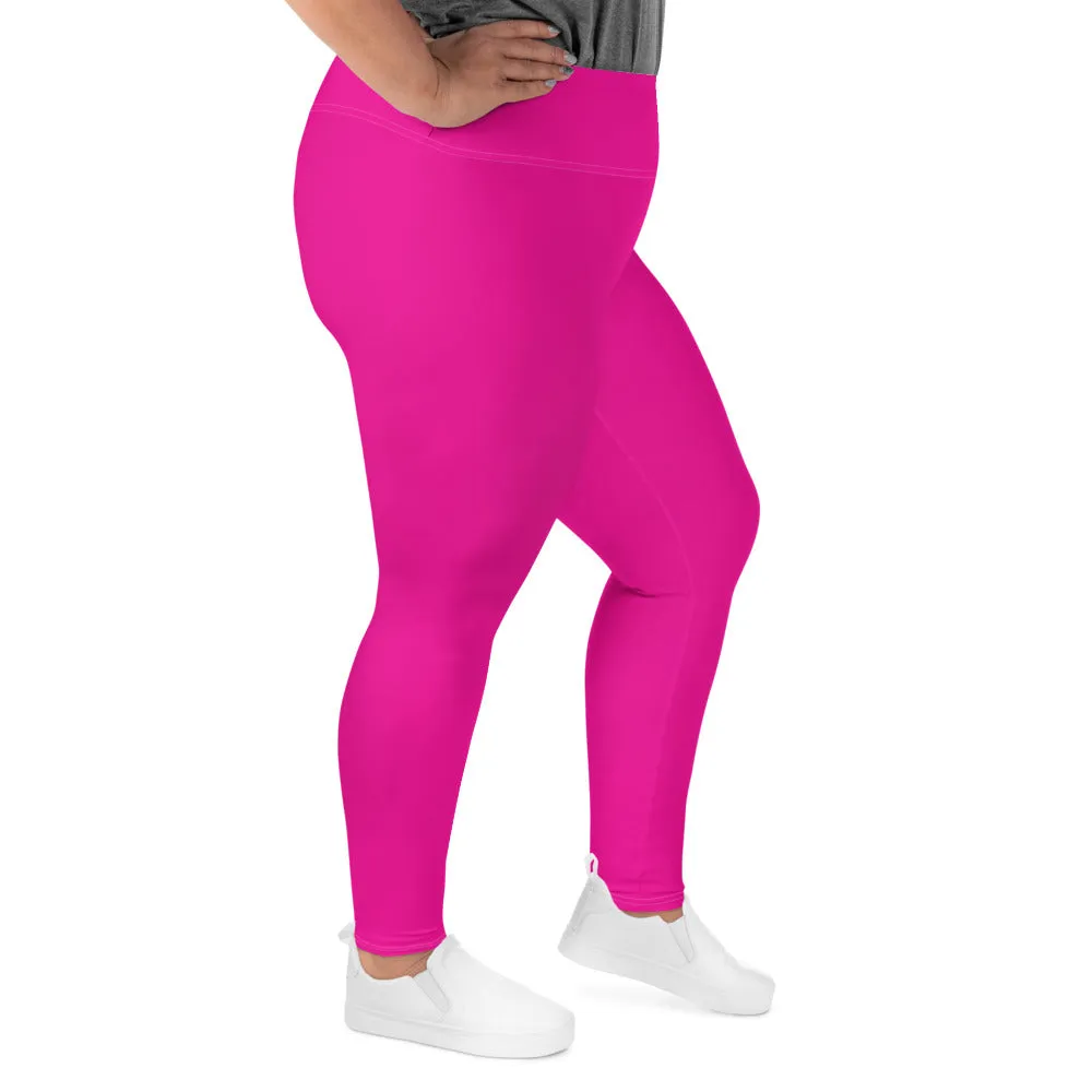Sculpt and Stretch: Plus Size Solid Color Yoga Pants for Her - Hollywood Cerise
