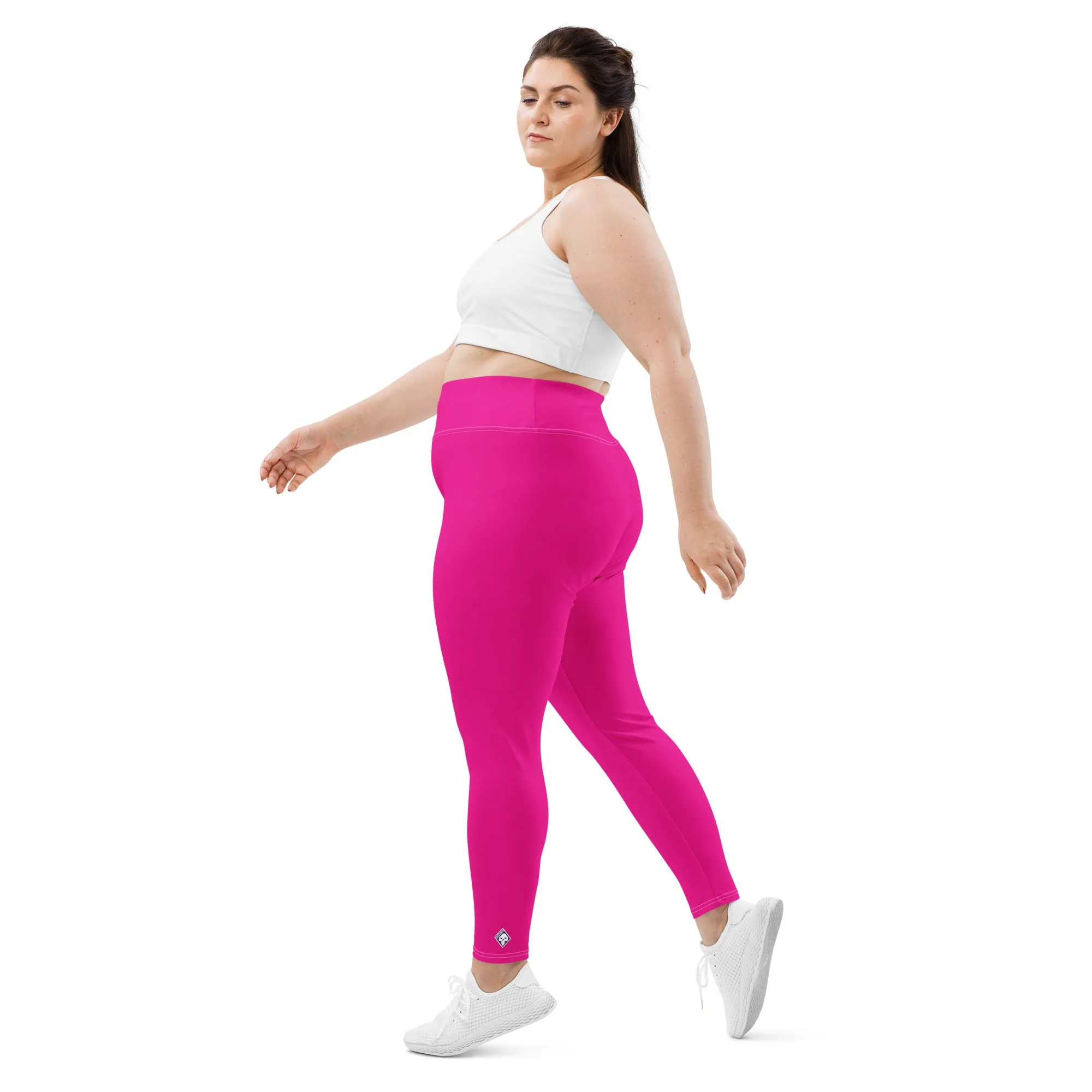 Sculpt and Stretch: Plus Size Solid Color Yoga Pants for Her - Hollywood Cerise