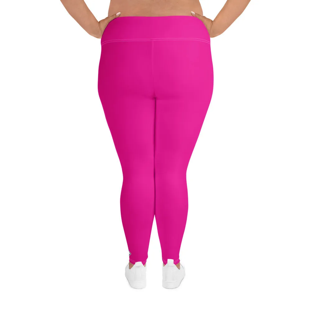 Sculpt and Stretch: Plus Size Solid Color Yoga Pants for Her - Hollywood Cerise