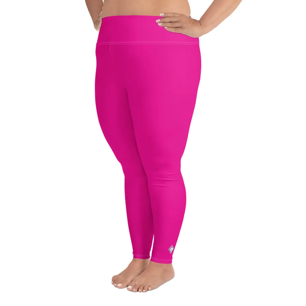 Sculpt and Stretch: Plus Size Solid Color Yoga Pants for Her - Hollywood Cerise