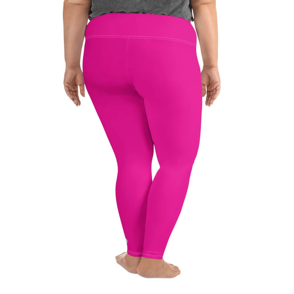 Sculpt and Stretch: Plus Size Solid Color Yoga Pants for Her - Hollywood Cerise