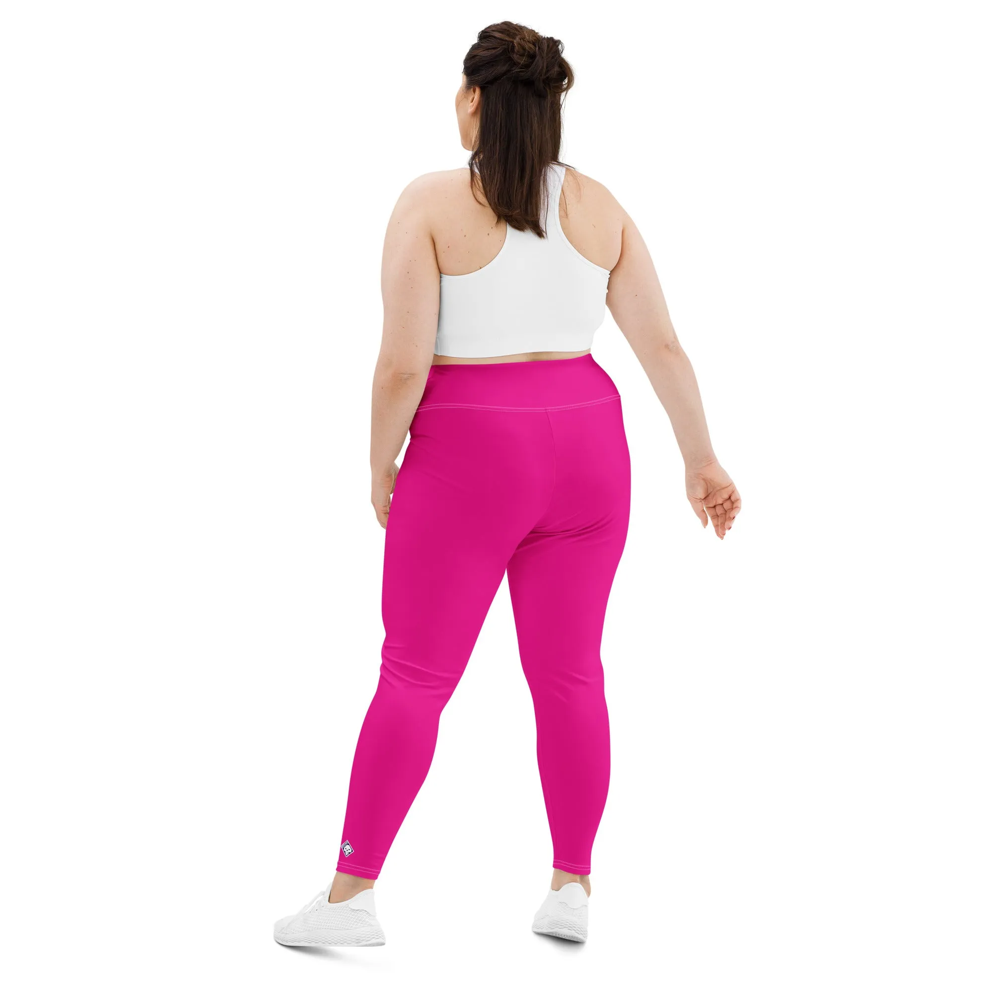 Sculpt and Stretch: Plus Size Solid Color Yoga Pants for Her - Hollywood Cerise
