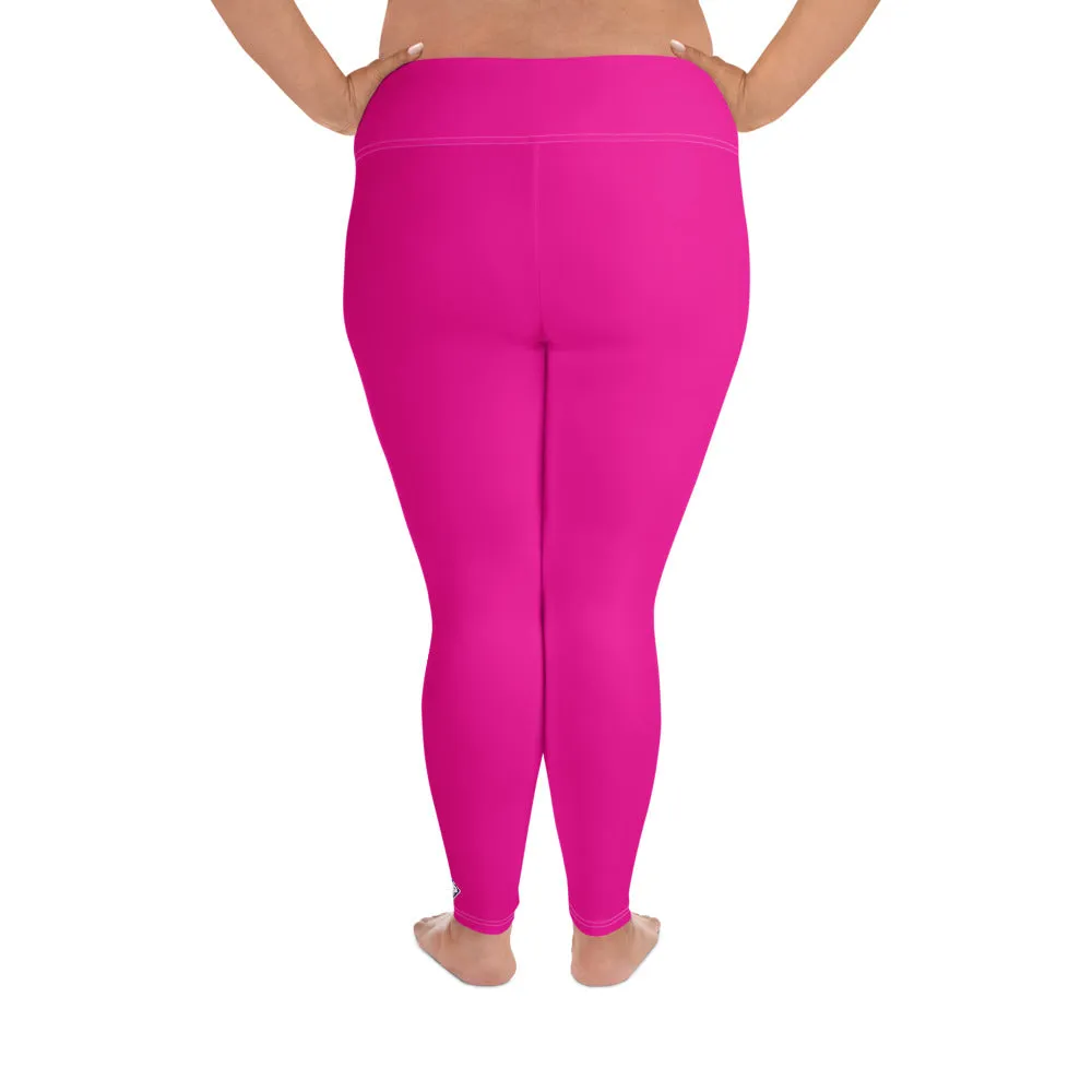 Sculpt and Stretch: Plus Size Solid Color Yoga Pants for Her - Hollywood Cerise