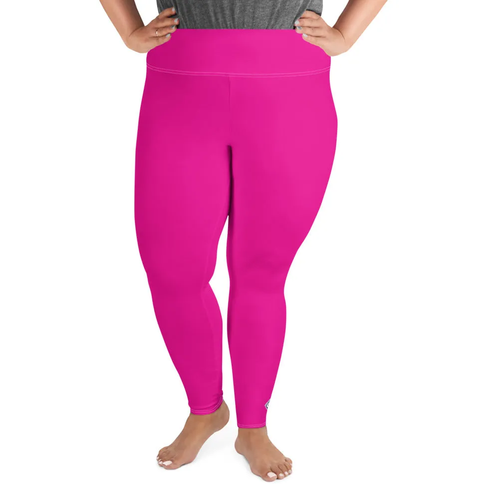 Sculpt and Stretch: Plus Size Solid Color Yoga Pants for Her - Hollywood Cerise