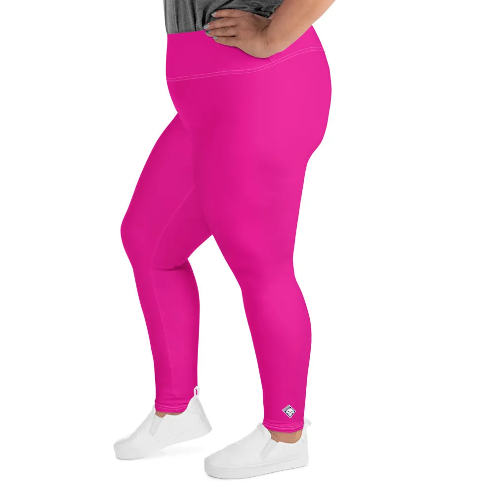 Sculpt and Stretch: Plus Size Solid Color Yoga Pants for Her - Hollywood Cerise