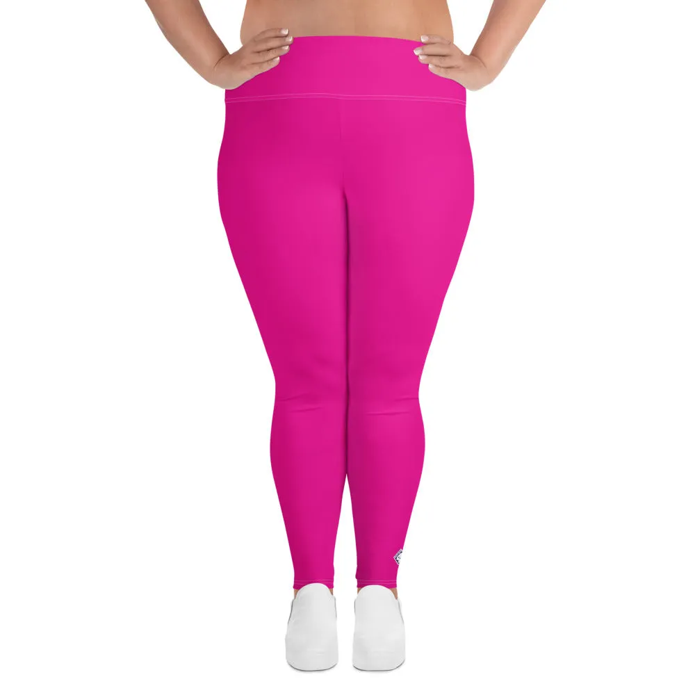 Sculpt and Stretch: Plus Size Solid Color Yoga Pants for Her - Hollywood Cerise