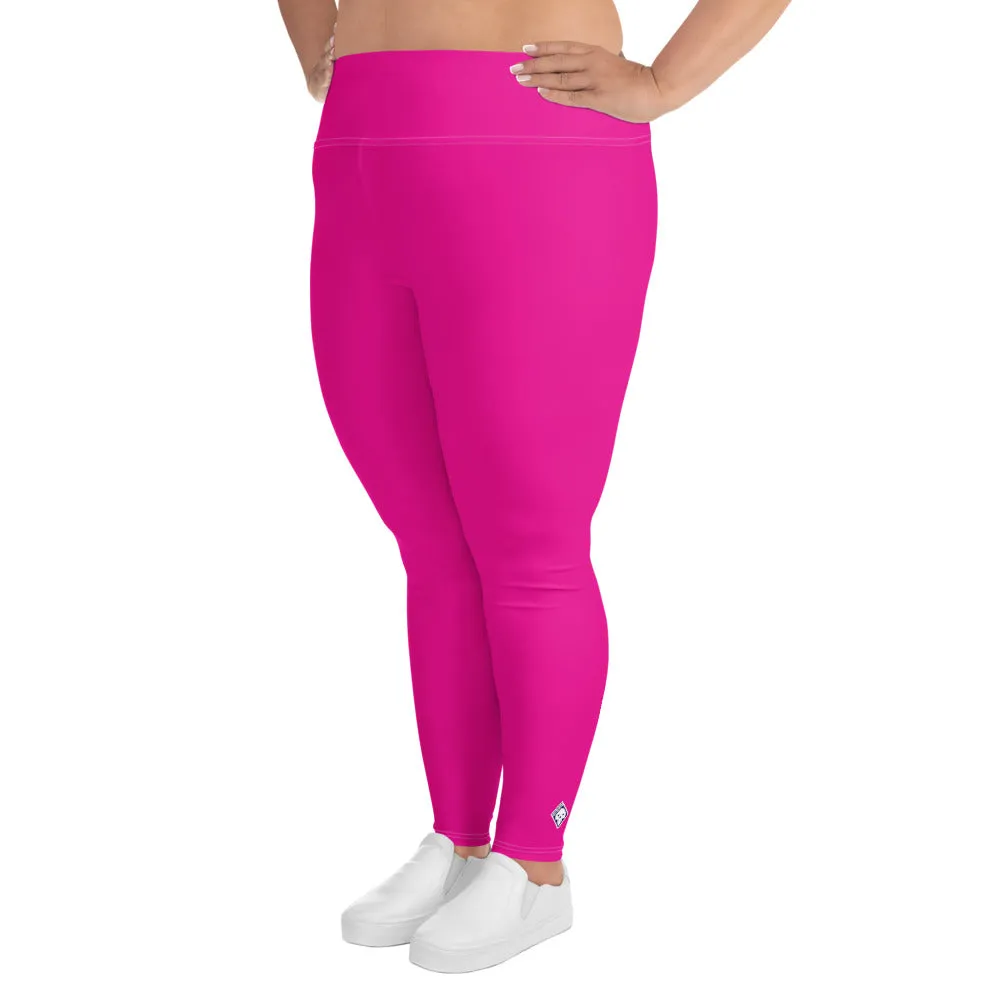 Sculpt and Stretch: Plus Size Solid Color Yoga Pants for Her - Hollywood Cerise
