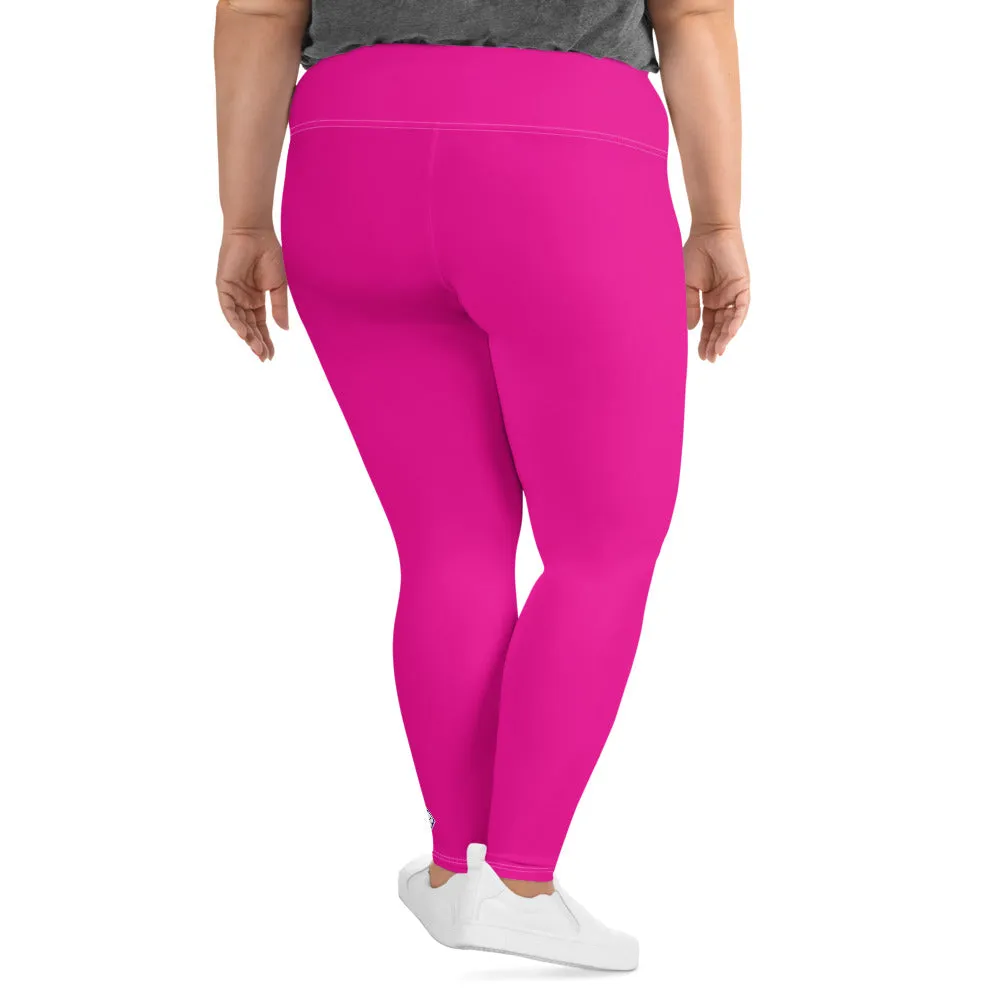 Sculpt and Stretch: Plus Size Solid Color Yoga Pants for Her - Hollywood Cerise