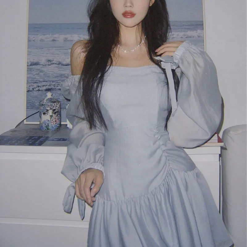 Sexy Solid Simple Mini Dress