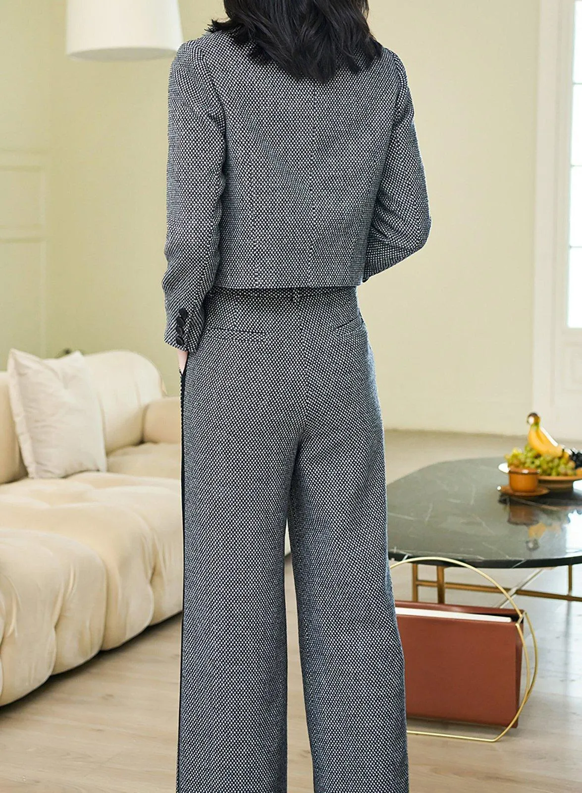 Short Blazer & Wide Leg Pants Set