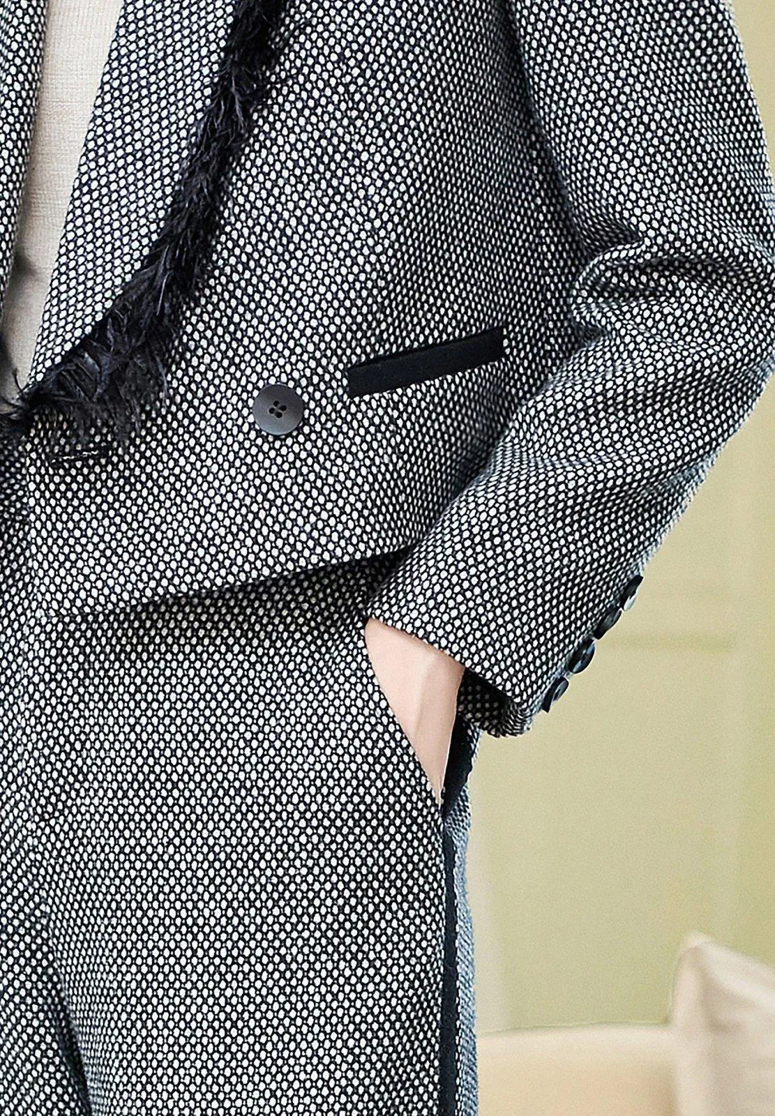 Short Blazer & Wide Leg Pants Set