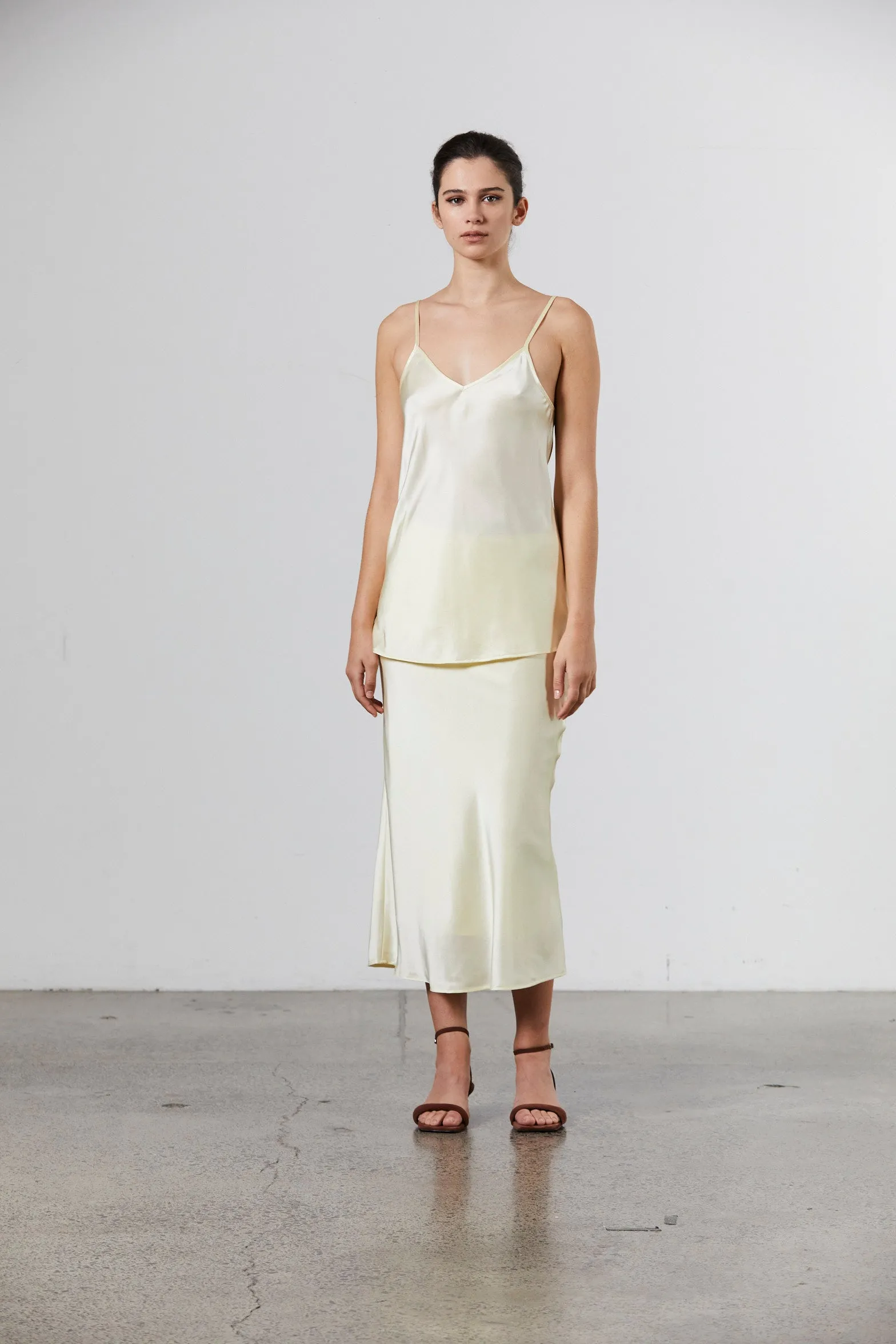 Silk Camisole - Pale Lemon