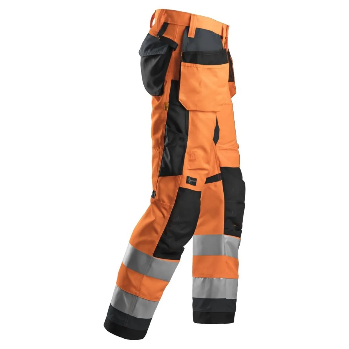 Snickers&#x20;6230&#x20;AllroundWork,&#x20;High-Vis&#x20;Work&#x20;Trousers&#x2B;&#x20;Holster&#x20;Pockets,&#x20;Class&#x20;2&#x20;-&#x20;Orange&#x2F;Steel&#x20;Grey