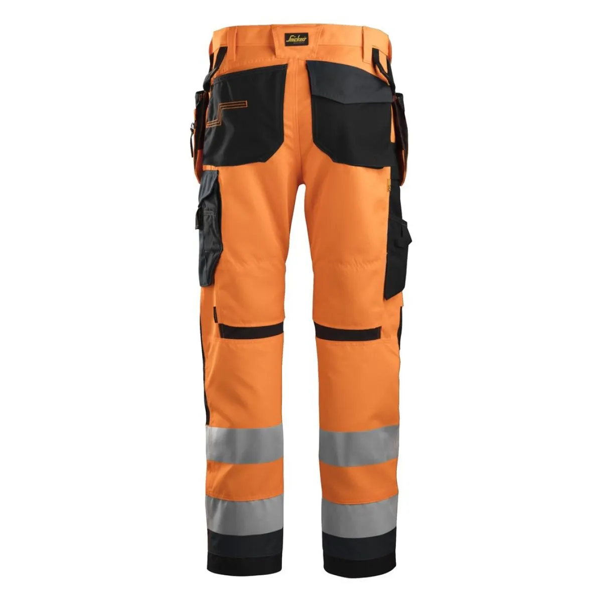Snickers&#x20;6230&#x20;AllroundWork,&#x20;High-Vis&#x20;Work&#x20;Trousers&#x2B;&#x20;Holster&#x20;Pockets,&#x20;Class&#x20;2&#x20;-&#x20;Orange&#x2F;Steel&#x20;Grey