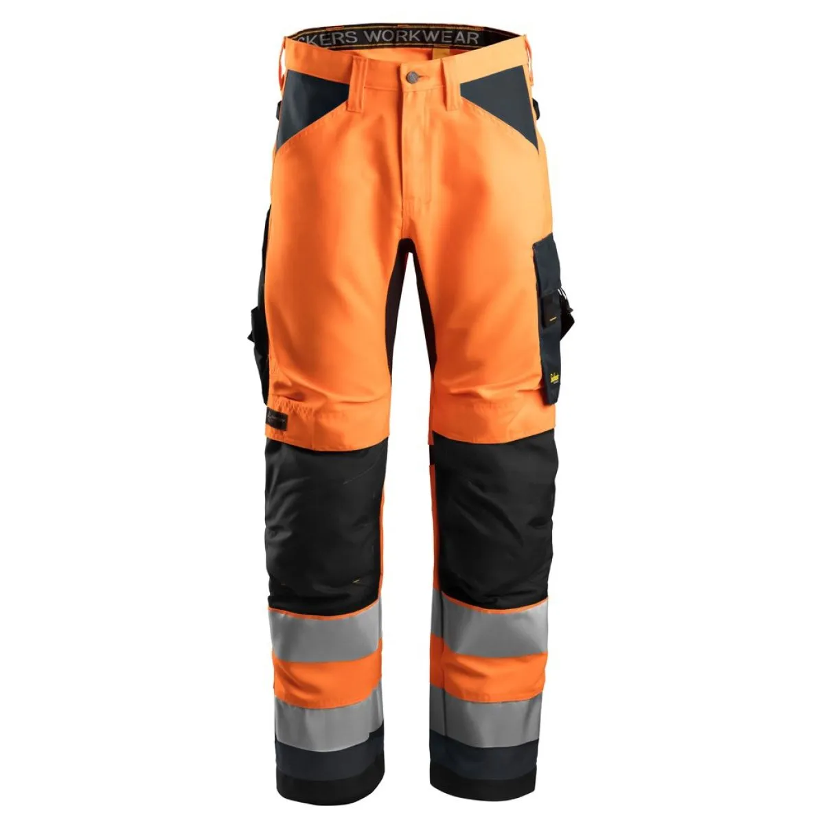 Snickers&#x20;6331&#x20;AllroundWork,&#x20;High-Vis&#x20;Work&#x20;Trousers&#x2B;,&#x20;Class&#x20;2&#x20;-&#x20;Orange&#x2F;Steel&#x20;Grey