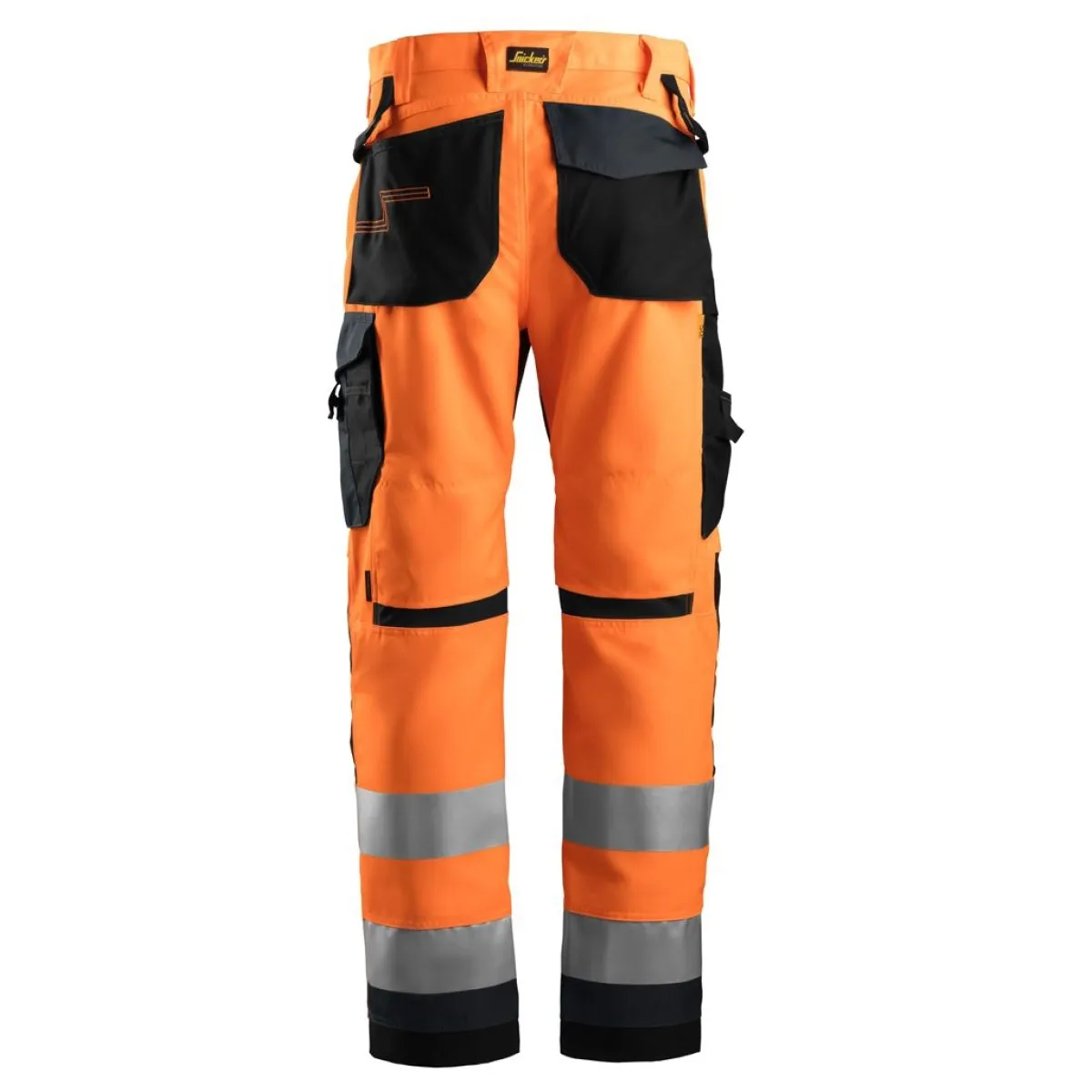 Snickers&#x20;6331&#x20;AllroundWork,&#x20;High-Vis&#x20;Work&#x20;Trousers&#x2B;,&#x20;Class&#x20;2&#x20;-&#x20;Orange&#x2F;Steel&#x20;Grey