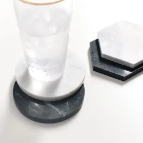 Solid Marble Drink Coasters - Set of 4