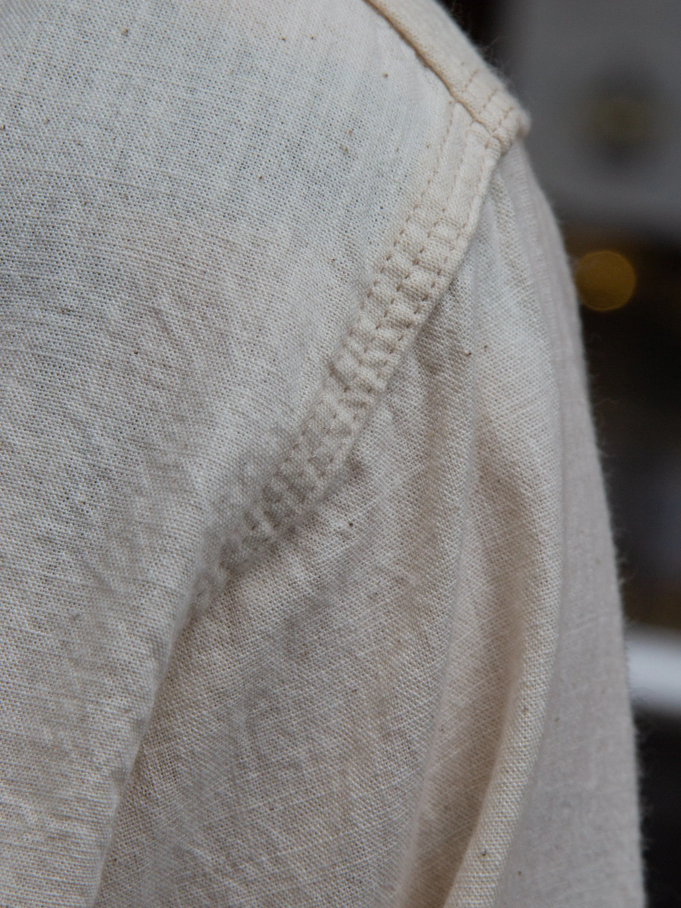 Sugar Cane, L/S Work Shirt, White Chambray