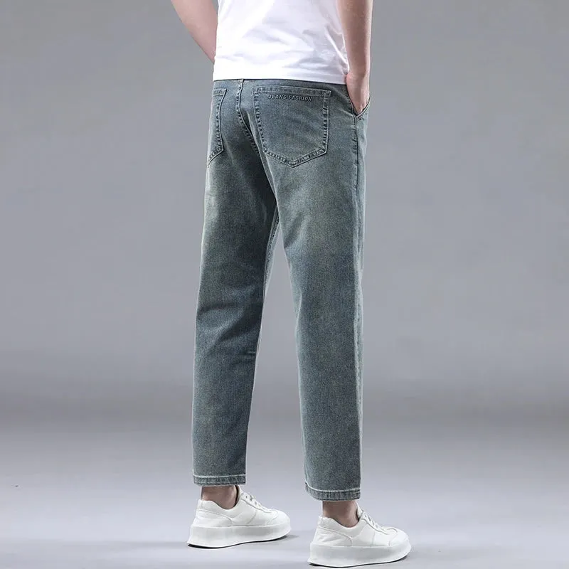 Summer 95% Cotton Straight Thin Jeans
