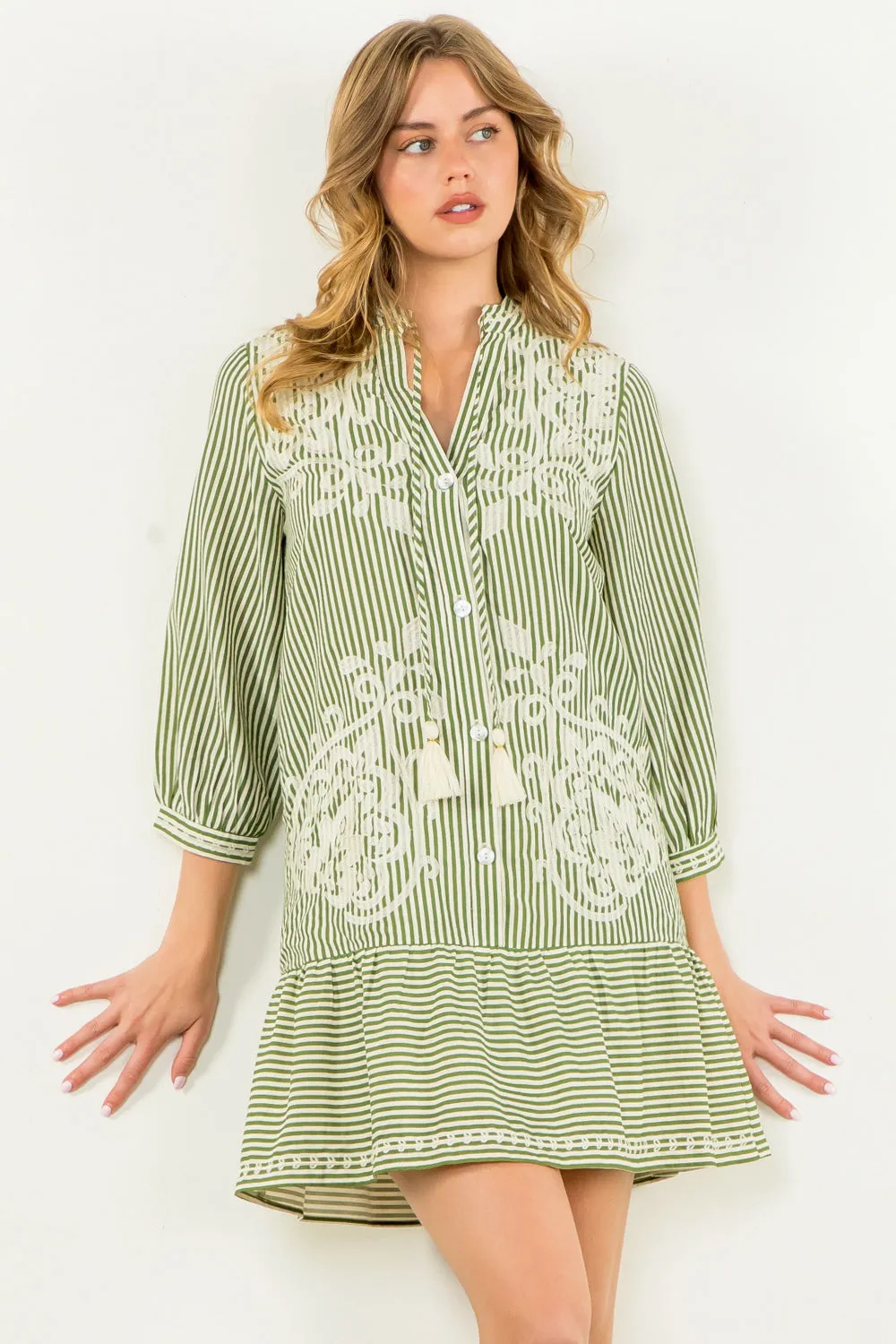 Sylvia Green Stripe Dress