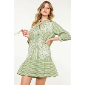 Sylvia Green Stripe Dress