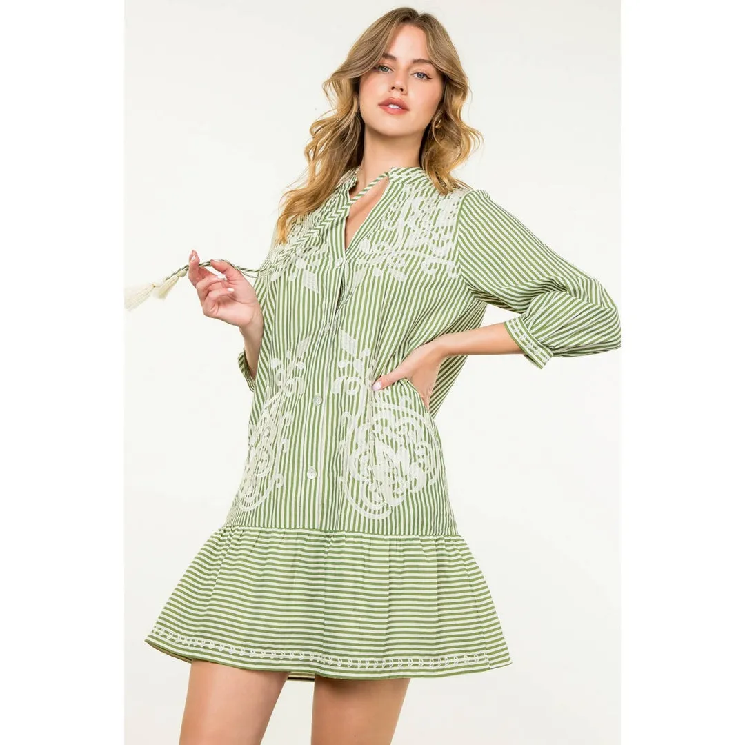 Sylvia Green Stripe Dress