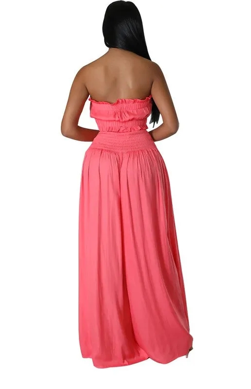 Twice the Fun- Crop Top with Matching Pant Set