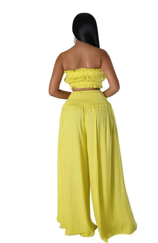 Twice the Fun- Crop Top with Matching Pant Set