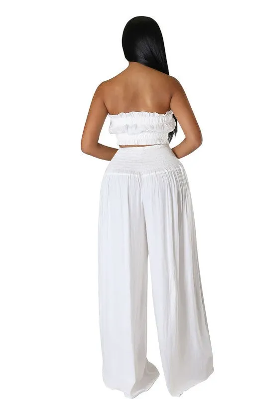 Twice the Fun- Crop Top with Matching Pant Set