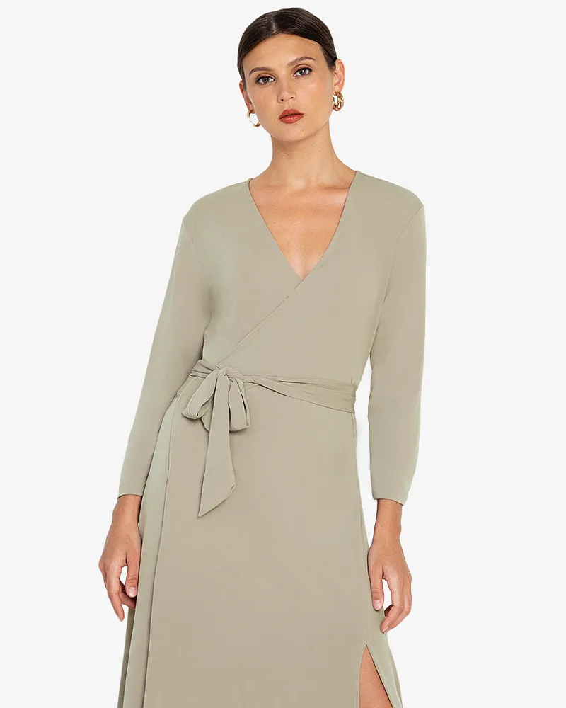 Xavierra Long Sleeves Wrap Maxi